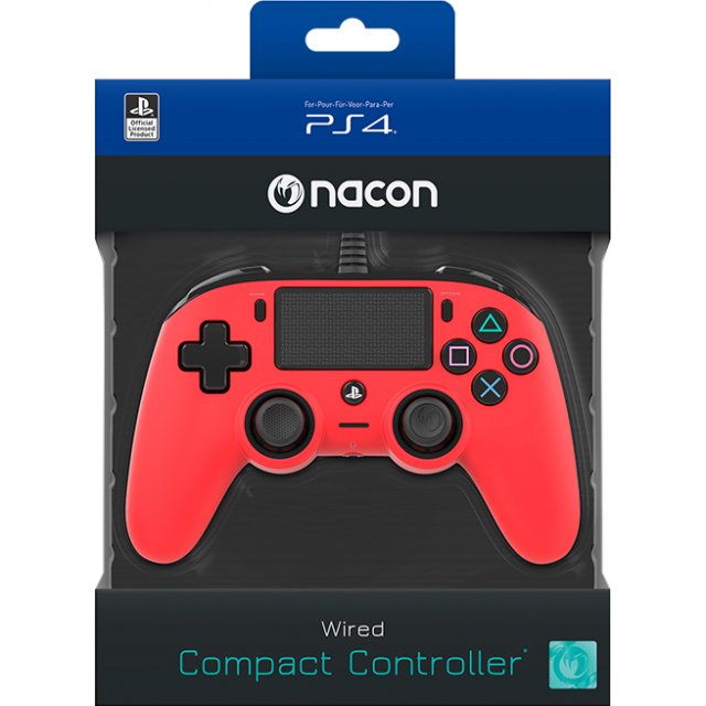 Nacon Wired Compact Controller For Playstation 4 Red